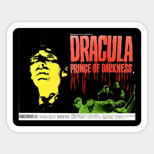 Classic Horror Lobby Card - Dracula Prince of Darkness Sticker by Starbase79